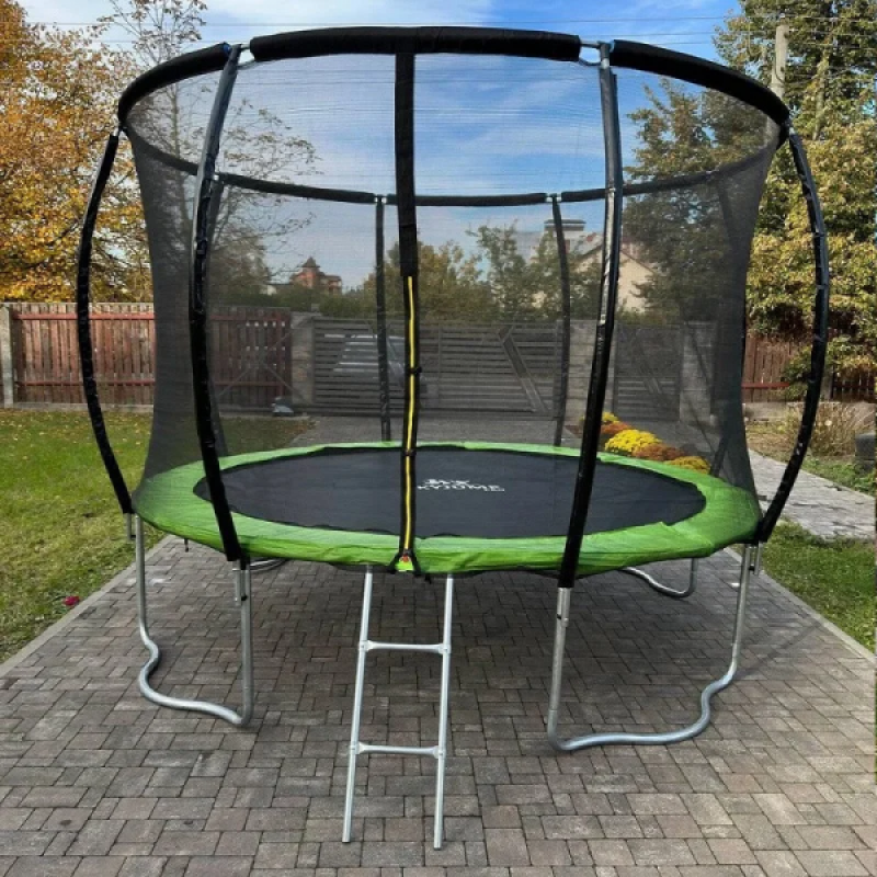 Батут SKYJUMP MASTER green (10FT) с защитной сеткой и лестницей. Диаметр - 312 см. Нагрузка - 180 кг.