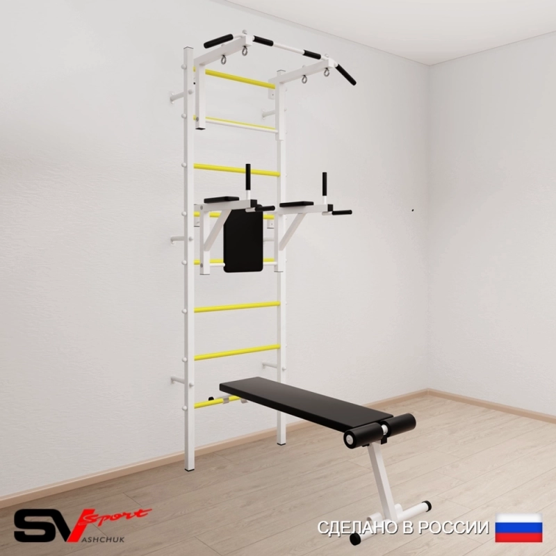 Шведская стенка Sv Sport усиленная 605 (Турник стандарт/Брусья/Скамья)