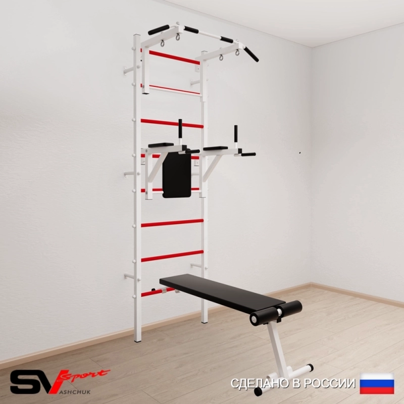 Шведская стенка SV Sport 505 (Турник стандарт/Брусья/Скамья)