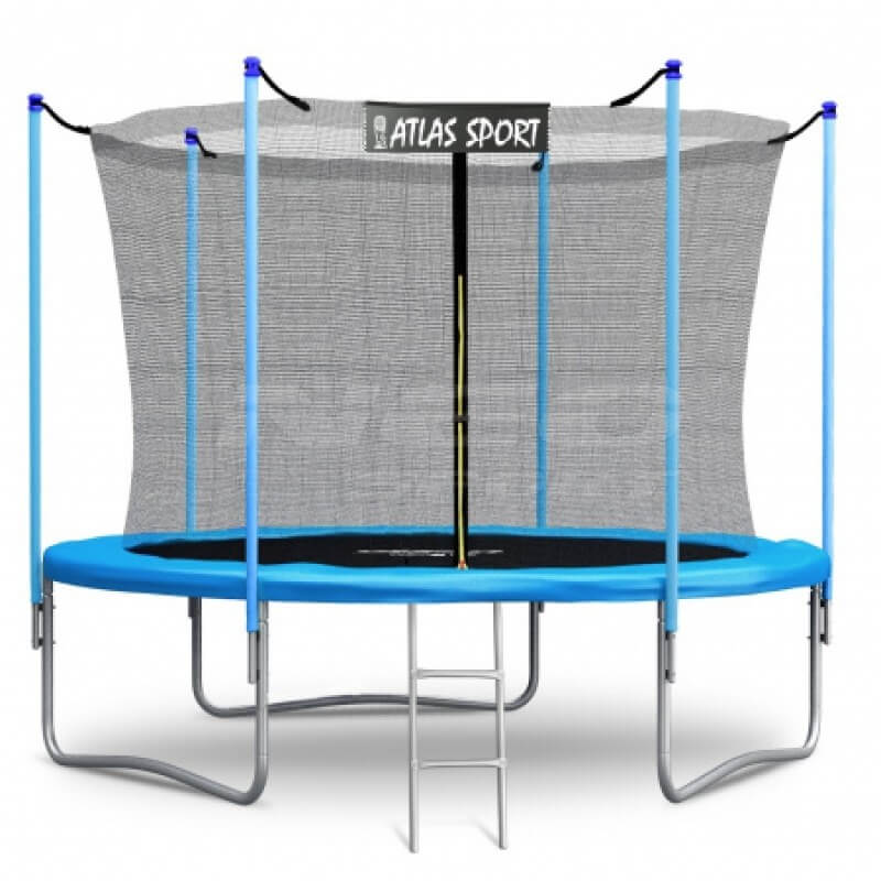 Батут "Atlas Sport" (8ft) BLUE с внутренней сеткой и лестницей. Диаметр - 252 см. Нагрузка - 120 кг.