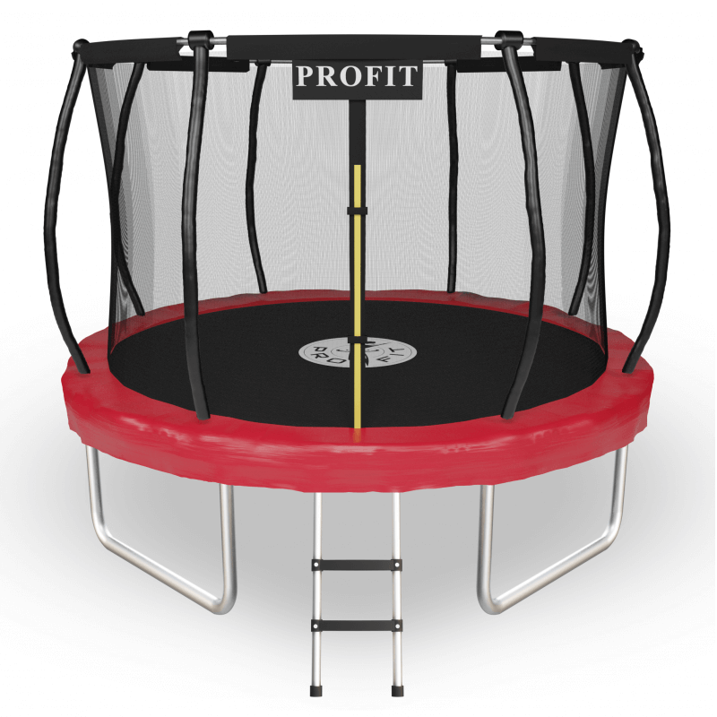 Батут "ProFit Premium Red" (10 ft) с внутренней сеткой и лестницей (4 ноги). Диаметр - 312 см. Нагрузка - 180 кг.