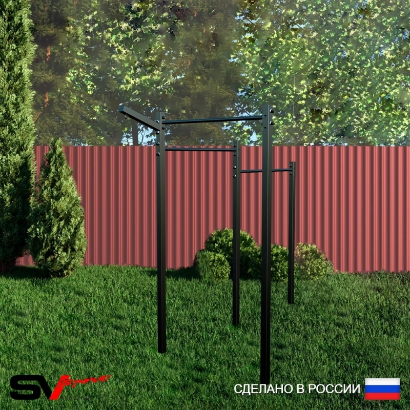 Уличный турник Sv Sport тройной + кронштейн для подвеса боксерского мешка (УТ-3.1)