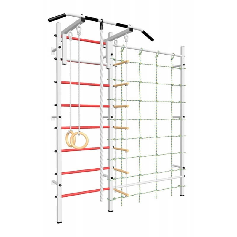 Шведская стенка усиленная с турником стандарт, детское навесное и канатный лаз (SV Sport 609)