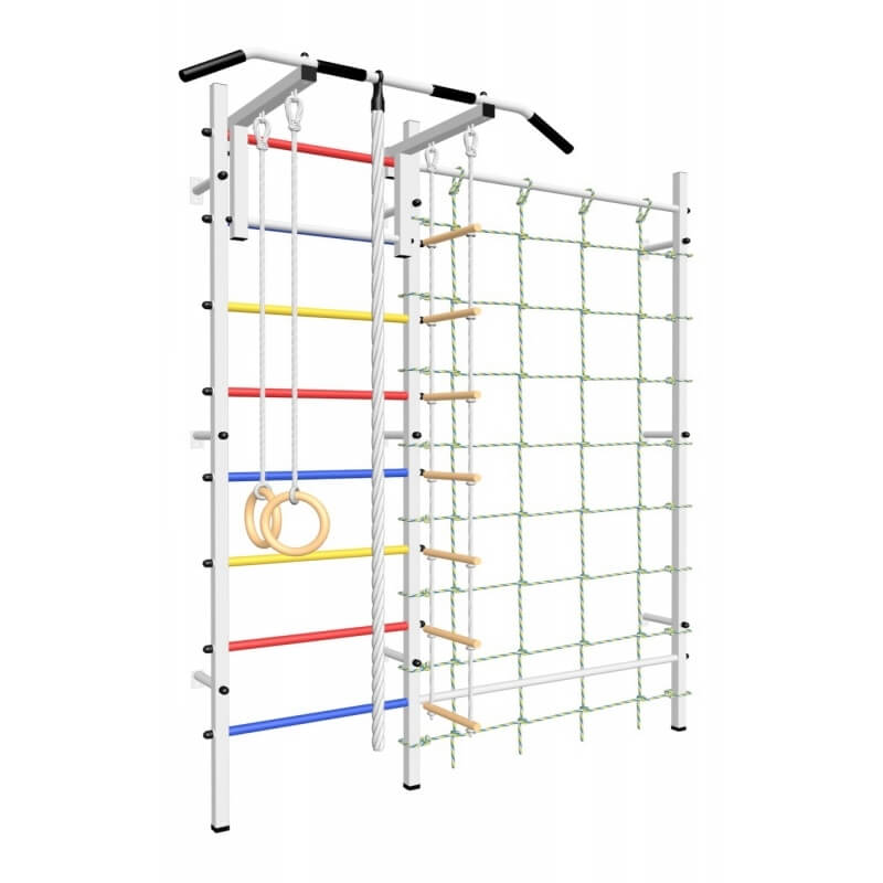 Шведская стенка усиленная с турником стандарт, детское навесное и канатный лаз (SV Sport 609)
