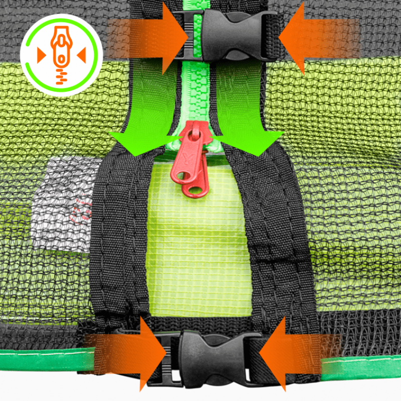 Батут "Alpin" (12ft) с внешней сеткой и лестницей (4 усиленные ноги). Диаметр - 374 см. Нагрузка - 150 кг.