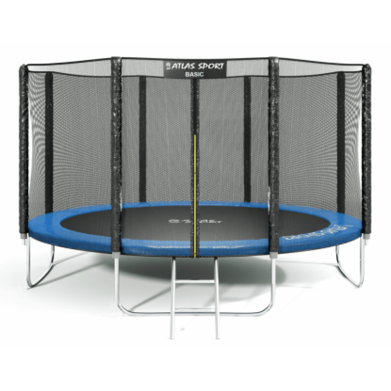 Батут "Atlas Sport" (13ft) Basic BLUE с внешней сеткой и лестницей. Диаметр - 404 см. Нагрузка - 150 кг.