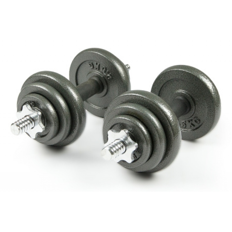 Набор металлических гантелей в чемодане ATLAS SPORT 20 кг с соединительным грифом