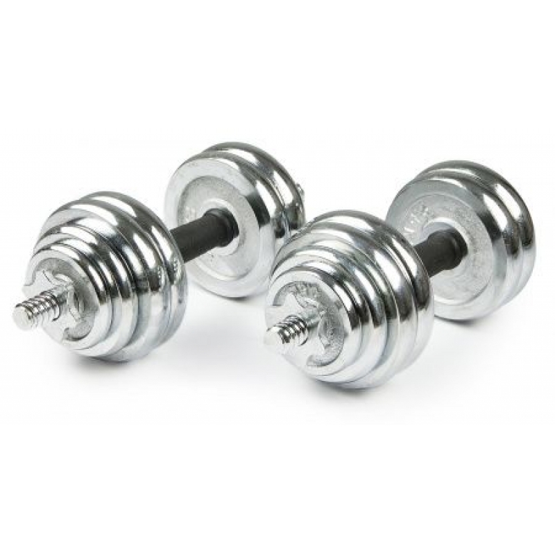 Набор гантелей хромированных Atlas Sport в чемодане 20 кг