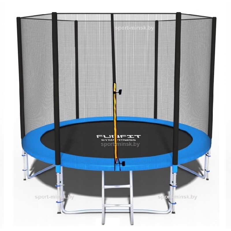 Батут "FunFit" (8 ft) с внешней сеткой и лестницей (усиленные опоры). Диаметр - 252 см. Нагрузка - 100 кг.