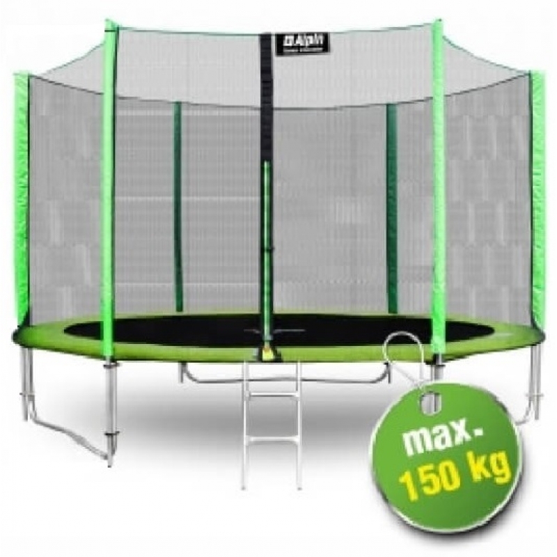 Батут "Alpin" (12ft) с внешней сеткой и лестницей (4 усиленные ноги). Диаметр - 374 см. Нагрузка - 150 кг.