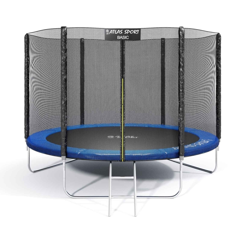 Батут "Atlas Sport" (8 ft) BLUE с внешней сеткой и лестницей. Диаметр - 252 см. Нагрузка - 150 кг.
