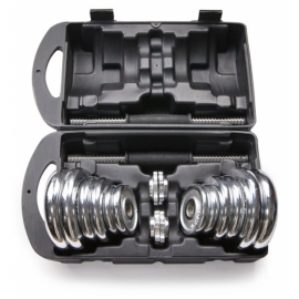 Набор гантелей хромированных Atlas Sport в чемодане 20 кг