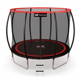 Батут "V2 Trampoline" Redline (10ft) с внешней сеткой и лестницей (4 ноги). Диаметр - 312 см. Нагрузка - 180 кг.