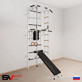 Шведская стенка Sv Sport усиленная 606 (Турник стандарт/Брусья/Скамья/Канат/Кольца/Лестница)