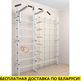 Шведская стенка с турником стандарт, детское навесное и канатный лаз (SV Sport 509)