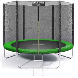 Батут "Atlas Sport" (10 ft) GREEN с внешней сеткой и лестницей. Диаметр - 312 см. Нагрузка - 150 кг.