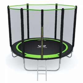 Батут "V2 Trampoline" PRIME (8ft) с внешней сеткой и лестницей. Диаметр - 252 см. Нагрузка - 120 кг.