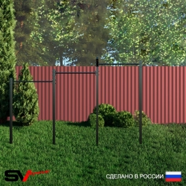 Уличный турник Sv Sport тройной + кронштейн для подвеса боксерского мешка (УТ-3.1)