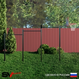 Уличный турник Sv Sport тройной + щит баскетбольный + кронштейн для подвеса боксерского мешка (УТ-3.1К)