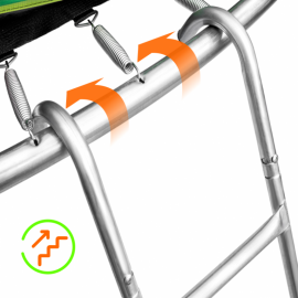 Батут "Alpin" (12ft) с внешней сеткой и лестницей (4 усиленные ноги). Диаметр - 374 см. Нагрузка - 150 кг.