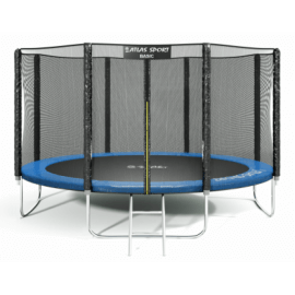 Батут "Atlas Sport" (13ft) Basic BLUE с внешней сеткой и лестницей. Диаметр - 404 см. Нагрузка - 150 кг.