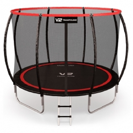 Батут "V2 Trampoline" Redline (10ft) с внешней сеткой и лестницей (4 ноги). Диаметр - 312 см. Нагрузка - 180 кг.