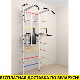 Шведская стенка усиленная с турником стандарт, брусьями и детское навесное (SV Sport 604)