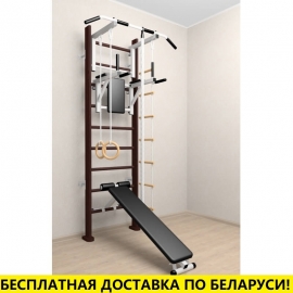 Деревянная шведская стенка с турником стандарт, брусьями, скамьёй и детское навесное (SV Sport 906 (венге))