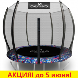 Батут "Calviano" (10ft) MASTER SMILE с внешней сеткой и лестницей. Диаметр - 312 см. Нагрузка - 150 кг.