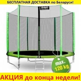 Батут "Alpin" (8ft) с внешней сеткой и лестницей (усиленные опоры). Диаметр - 252 см. Нагрузка - 120 кг.