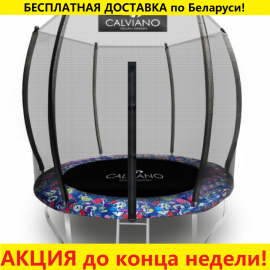 Батут "Calviano" (8ft) MASTER SMILE с внешней сеткой и лестницей. Диаметр - 252 см. Нагрузка - 120 кг.
