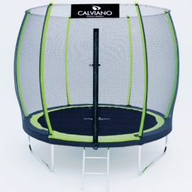 Батут "Calviano" (8ft) MASTER GREEN с внешней сеткой и лестницей. Диаметр - 252 см. Нагрузка - 120 кг.