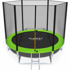 Батут Funfit BASIC (10FT) Green с защитной сеткой и лестницей. Диаметр - 312 см. Нагрузка - 150 кг.