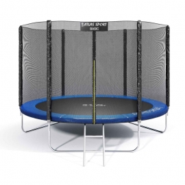 Батут "Atlas Sport" (8 ft) BLUE с внешней сеткой и лестницей. Диаметр - 252 см. Нагрузка - 150 кг.