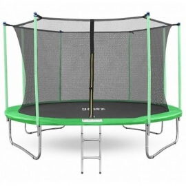 Батут "Happy Jump" (12ft) PRO с внутренней сеткой и лестницей. Диаметр - 374 см. Нагрузка - 180 кг.